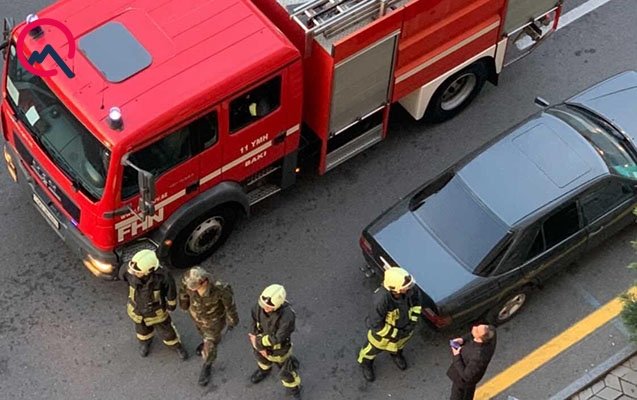Bakıda maşın bazarında yanğın