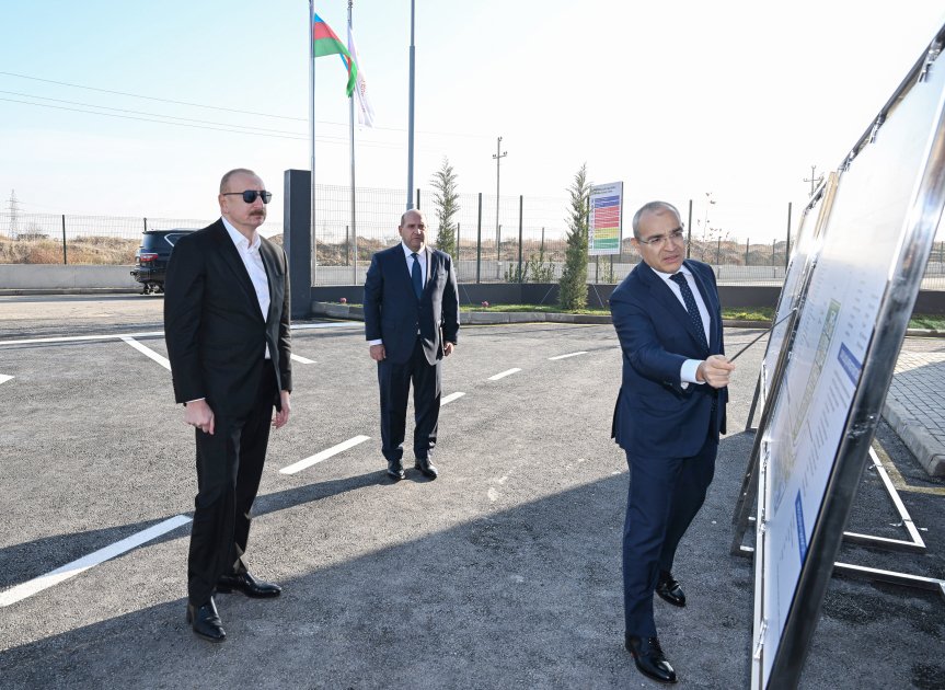 Prezident İlham Əliyev Ağdamda metal elektrik dirəklərinin istehsalı müəssisəsinin açılışında iştirak edib FOTOLAR